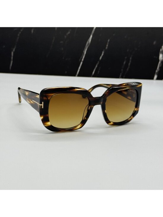 NEW TOM FORD CARLA-02 TF1220 55F HAVANA/BROWN WOMEN SQUARE SUNGLASSES FT1220 main image 8